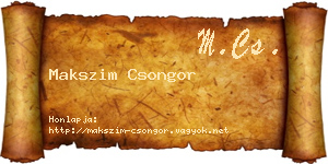 Makszim Csongor névjegykártya