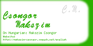 csongor makszim business card